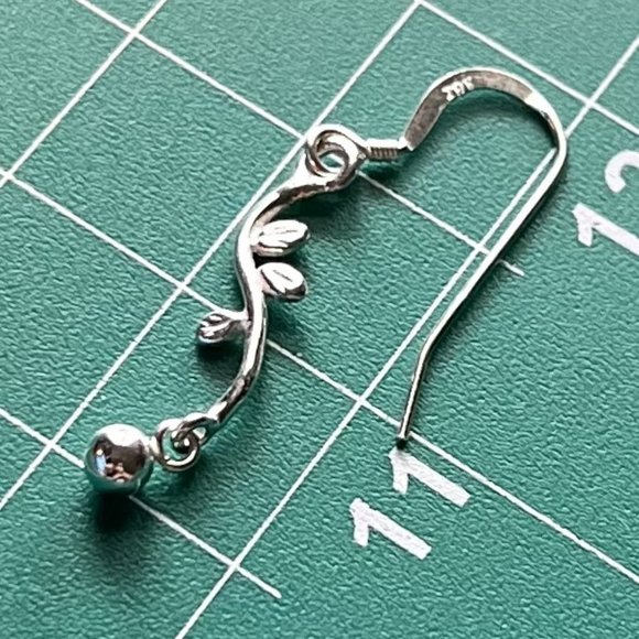 New Genuine 925 Sterling Silver Drop Polished Vine Bead Earrings Gift Boz - Picture 1 of 8